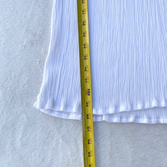 INDO MARIO Plunge Elegant White Maxi Dress w/ Graceful Flow Sz Small - Picture 8 of 11